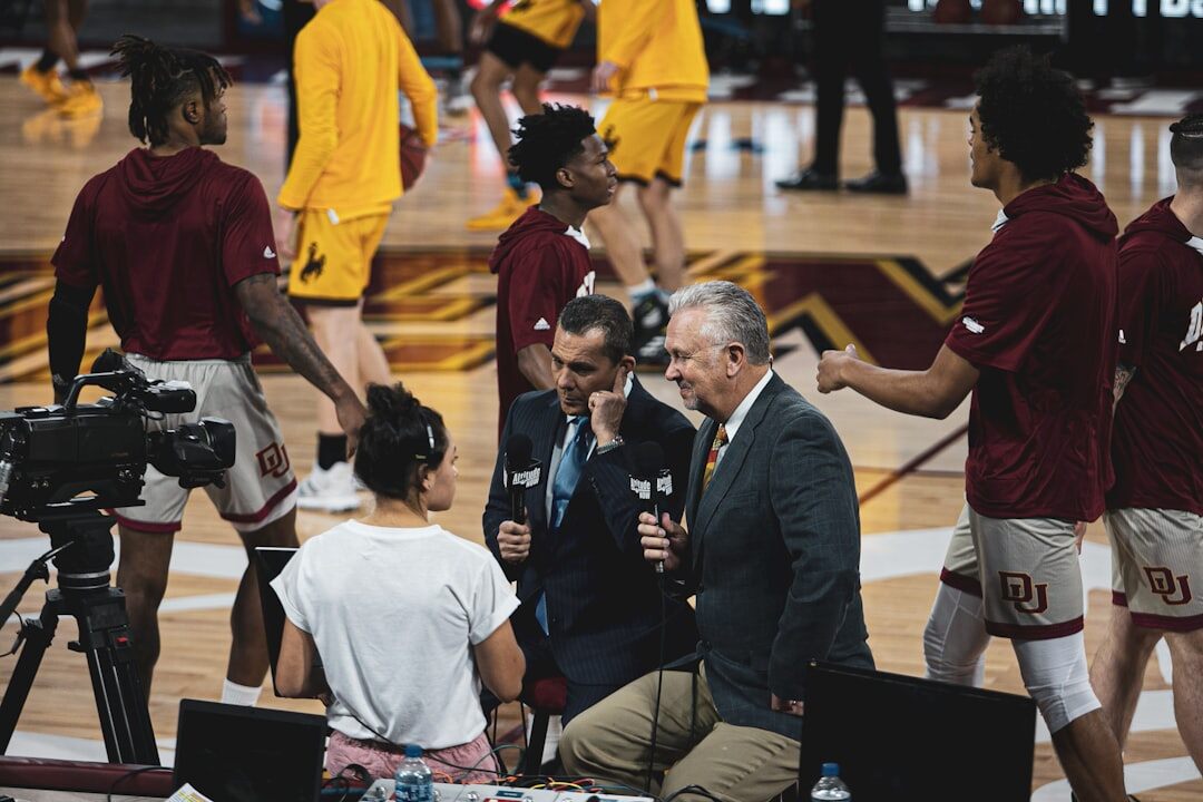 athlete giving interview