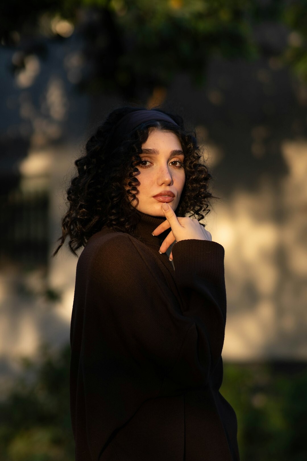 woman thinking outdoors